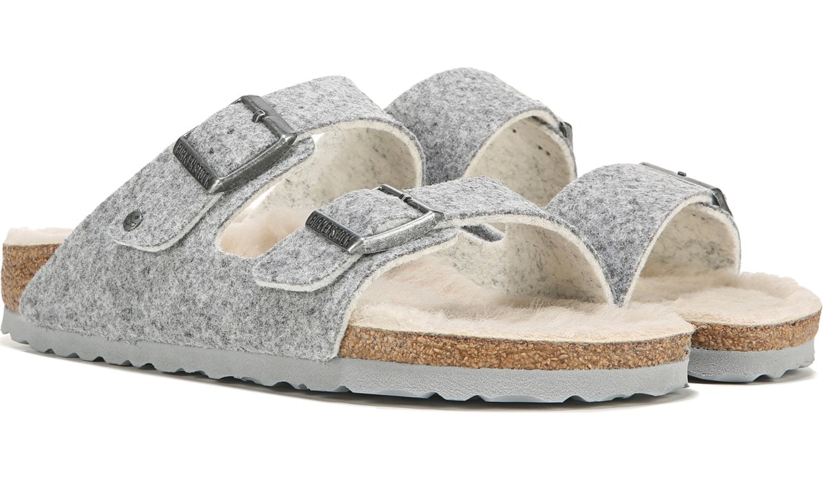 grey felt birkenstocks