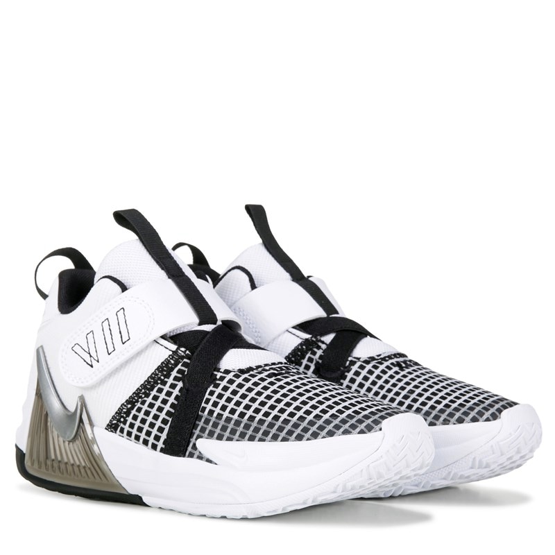 Nike Kids' Lebron Witness Vii Basketball Shoe Little Kid Shoes (White/Silver Silve) - Size 11.0 M