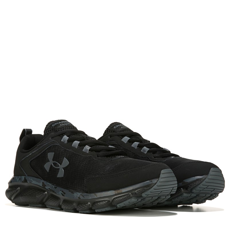 Under Armour Men's Charged Assert 9 Medium/Wide Running Shoes (Black/Black/Grey) - Size 8.5 D