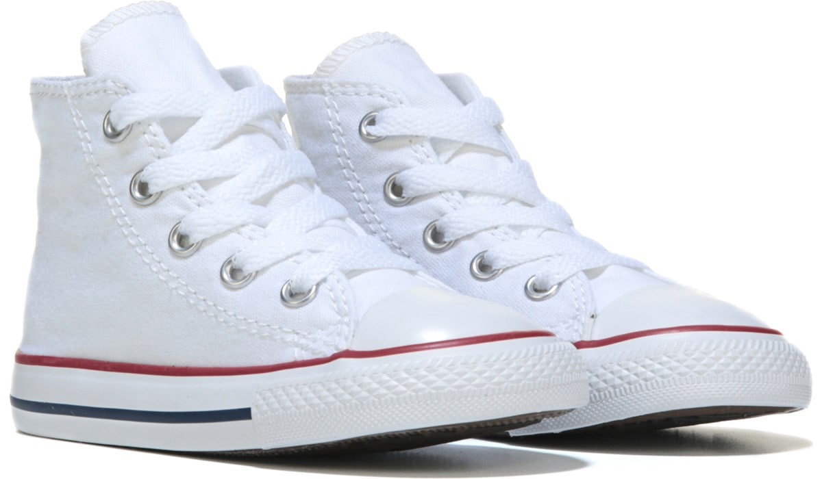 childrens white high top converse