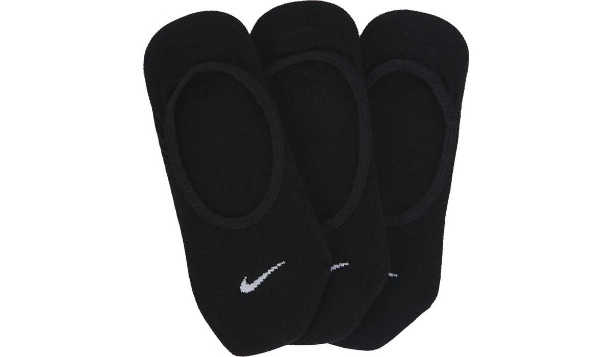 Nike Women's 3 Pack Everyday Lightweight Footie Liner Socks Black ...