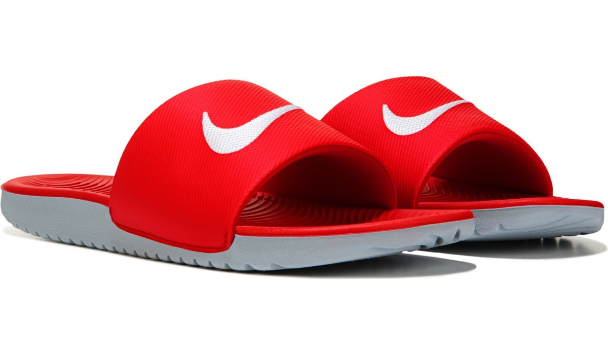 red nike slides womens