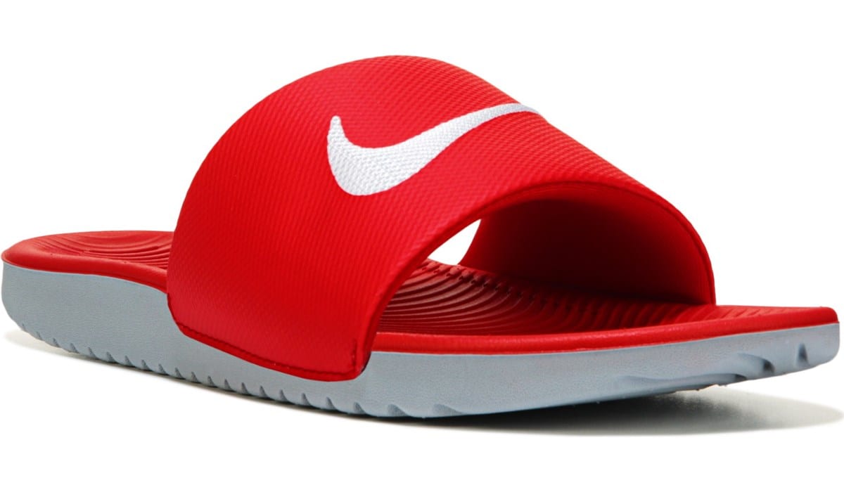 red nike slides kids