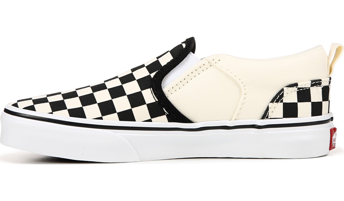 vans asher kid's checkered skate shoes