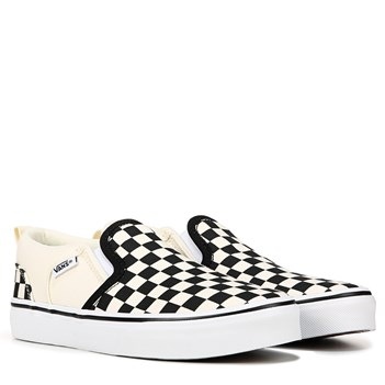 vans asher kid's checkered skate shoes