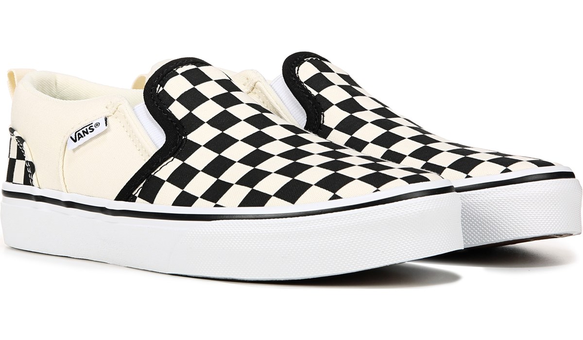 white slip on vans kids