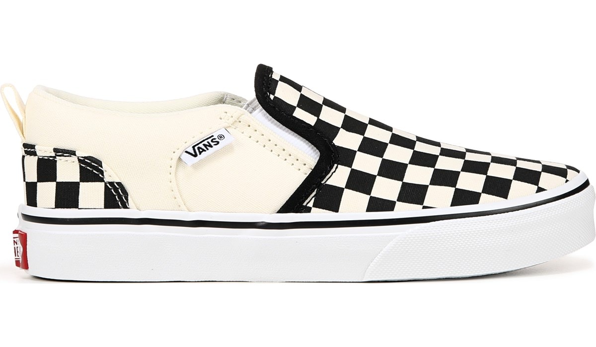 vans asher kid's checkered skate shoes
