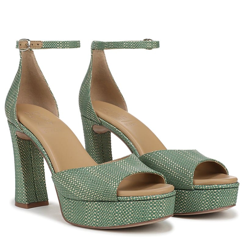 Naturalizer Women's Delphie Dress Sandals (Green Multi Faux Raffia) - Size 7.0 W