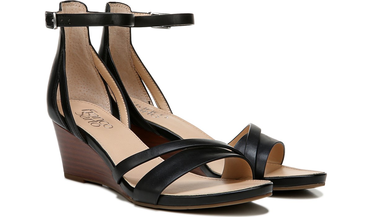 franco sarto black wedges