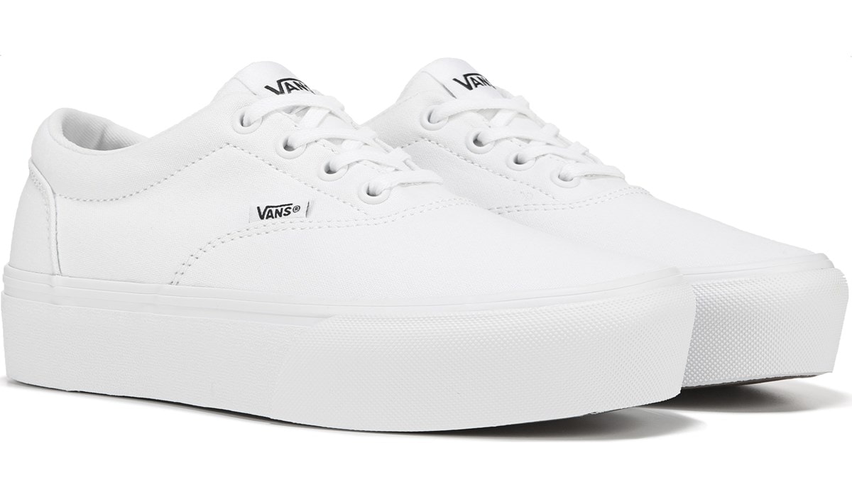 vans platform white sneakers