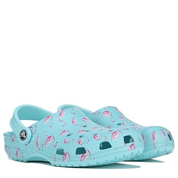 blue flamingo crocs