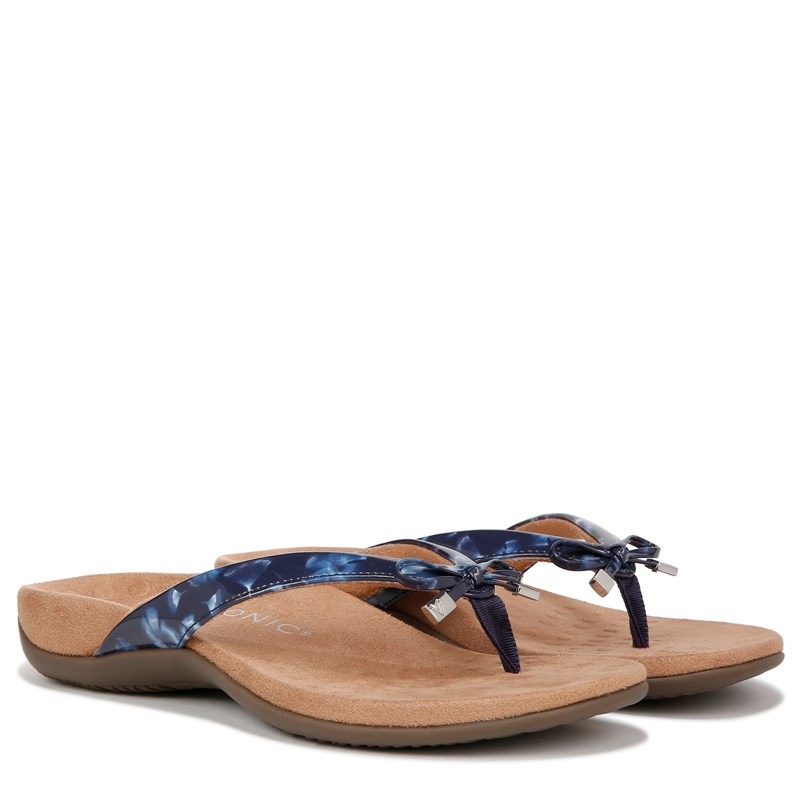 Vionic Women's Bella Narrow/Medium/Wide Flip Flop Sandals (Navy Synthetic) - Size 12.0 M