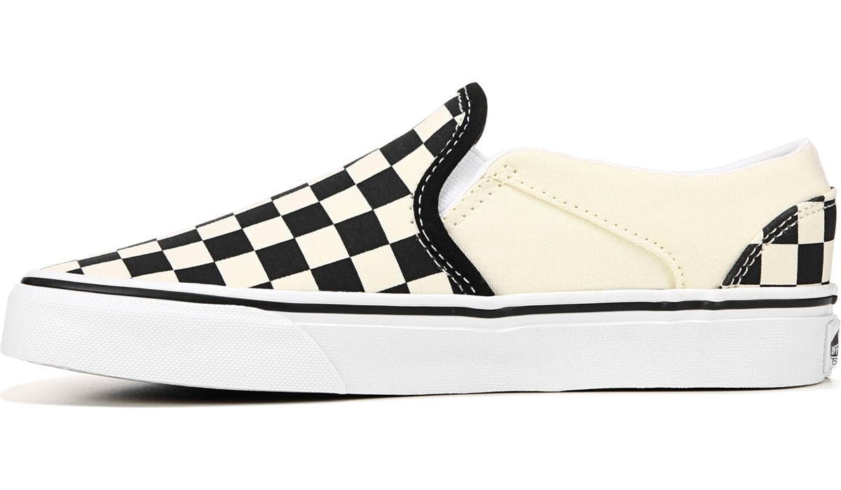 black and white checkered slip on vans womens