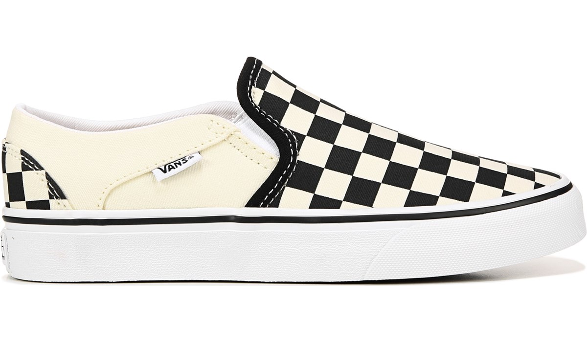 vans asher checkered black