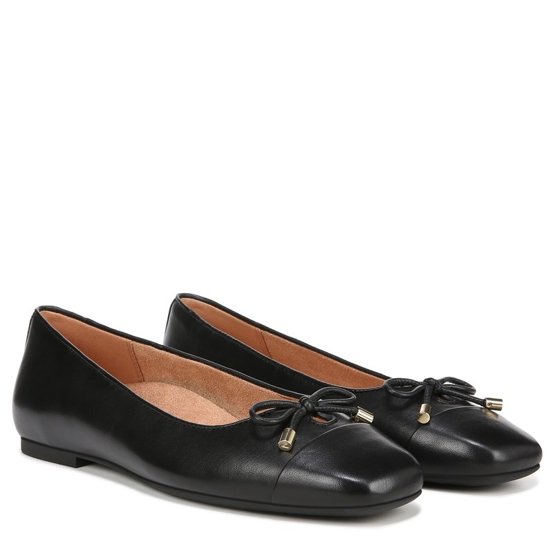 Vionic Women's Klara Flat Shoes (Black Nappa Leather) - Size 6.0 N
