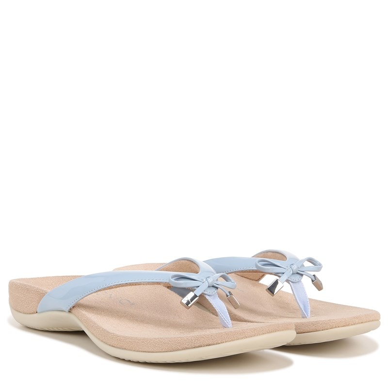 Vionic Women's Bella Narrow/Medium/Wide Flip Flop Sandals (Blue Synthetic) - Size 8.0 M
