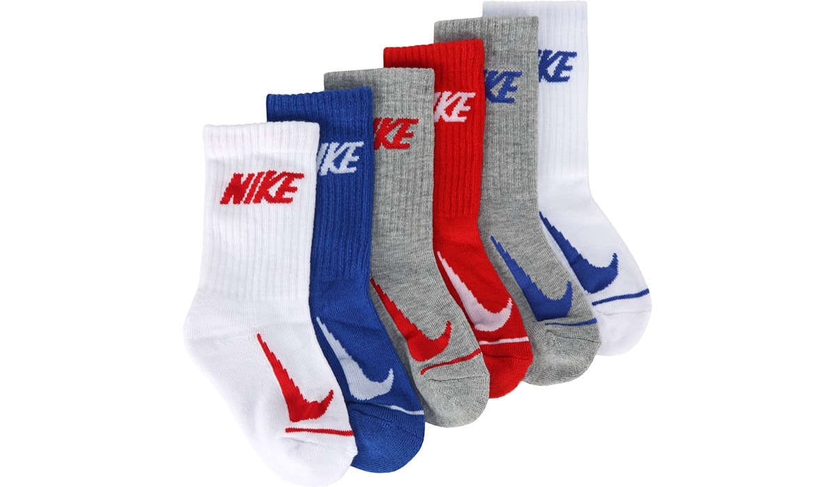 Kids' 6 Pack Youth X-Small Cushioned Crew Socks - Right