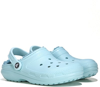 Famous footwear crocs with fur Clearance