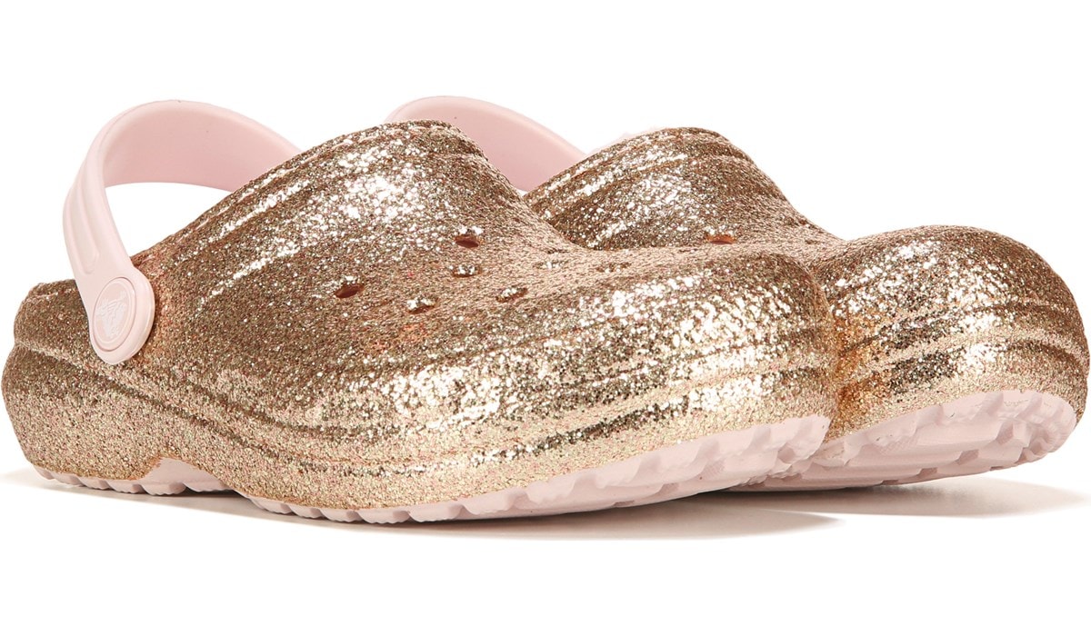 fuzz lined kids crocs