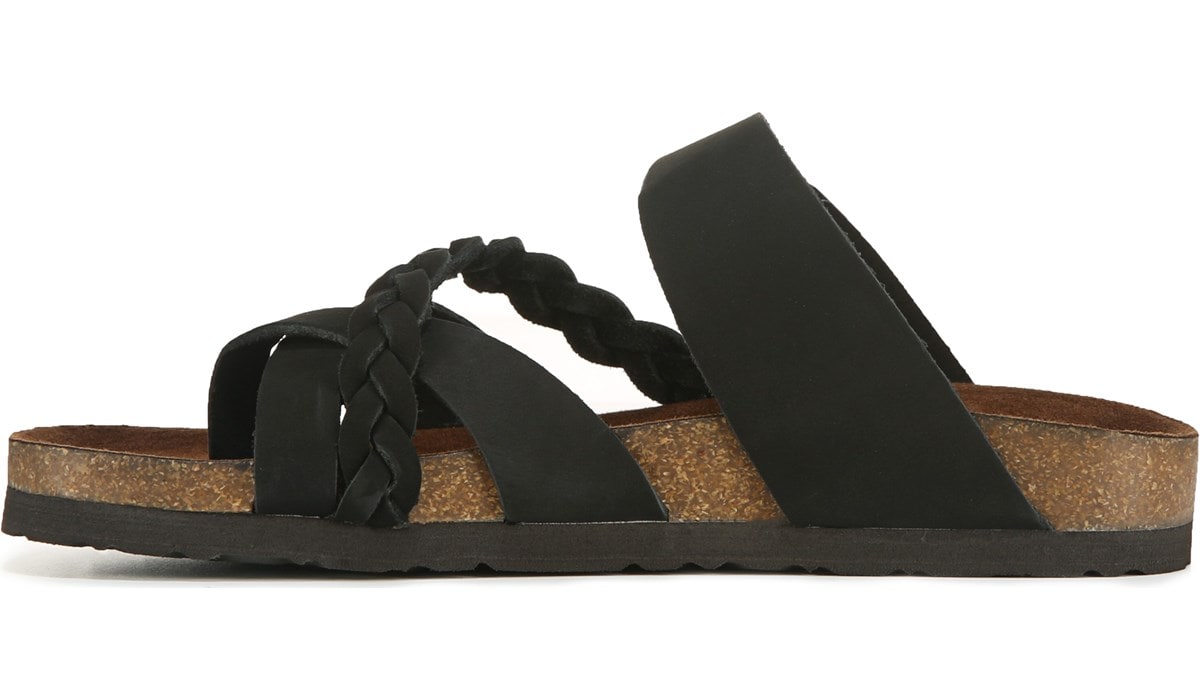 White Mountain Women's Hazy Leather Footbed Sandal Famous Footwear