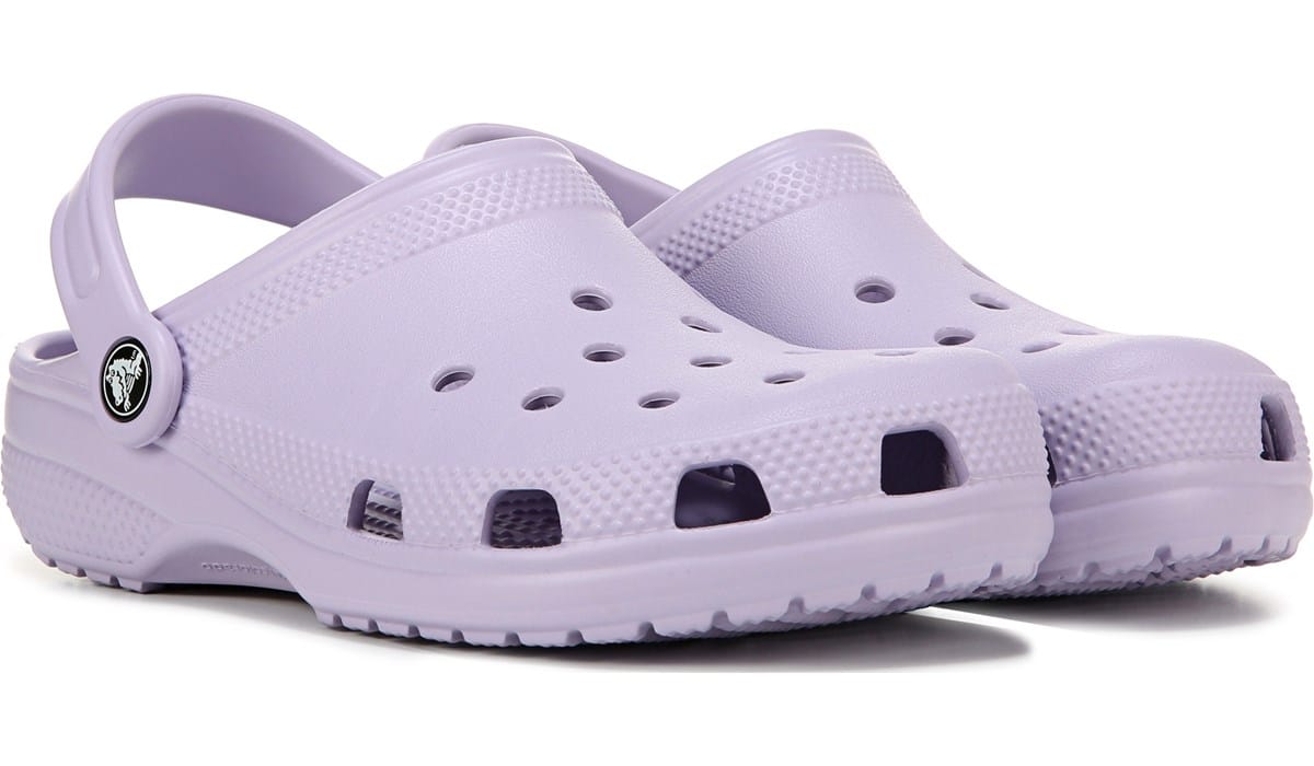 CROCS Lavender Terry Classic Clog with Cartoon Eyes Crocs Classic Preschool Girls main image 3