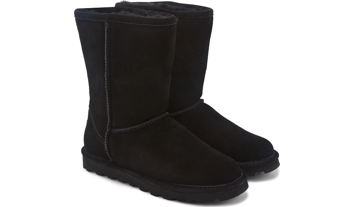 Bearpaw Women's Elle Short Water Resistant Winter Black, Boots, Footwear