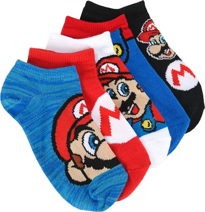 Kids' 5 Pack Nintendo Super Mario No Show Socks