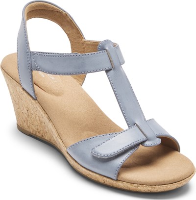 Women's Blanca T Strap Medium/Wide Wedge Sandal