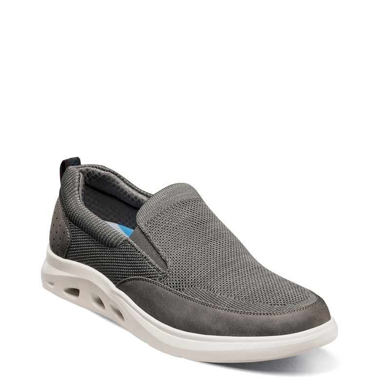 Nunn Bush Men's Ponte Knit Moc Toe Slip On Shoes (Gray Multi) - Size 13.0 W