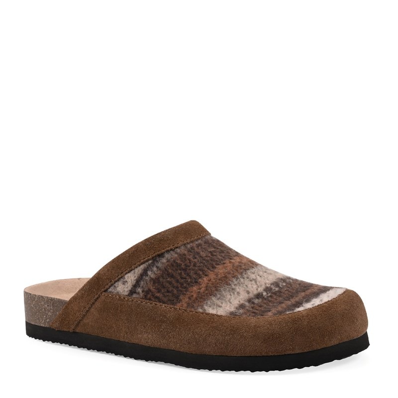 White Mountain Women's Benday Footbed Clog Shoes (Chestnut Multi) - Size 12.0 M