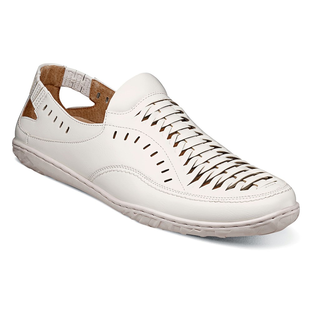 Stacy adams white loafers clearance