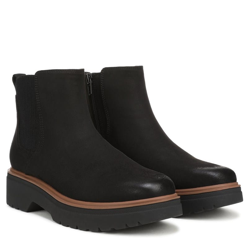 Dr. Scholl's Women's Bring Vibes Chelsea Boots (Black Microsuede) - Size 9.5 M