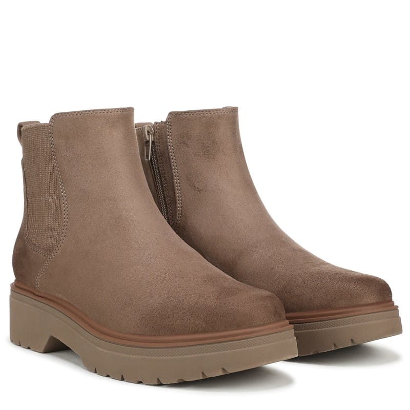 Dr. Scholl's Women's Bring Vibes Chelsea Boots (Woodsmoke Brown Microsuede) - Size 11.0 M