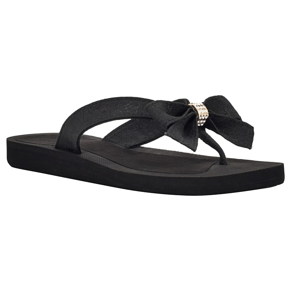 Guess Women's Frosy Black Flip Flop Sandals Size 8