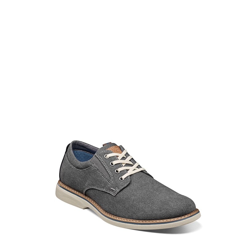 Nunn Bush Men's Otto Wide Plain Toe Oxford Shoes (Gunmetal Canvas) - Size 9.5 M