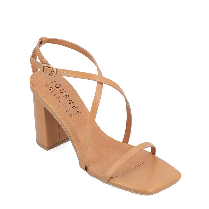 Journee Women's Lenorra Block Heel Dress Sandals (Tan) - Size 12.0
