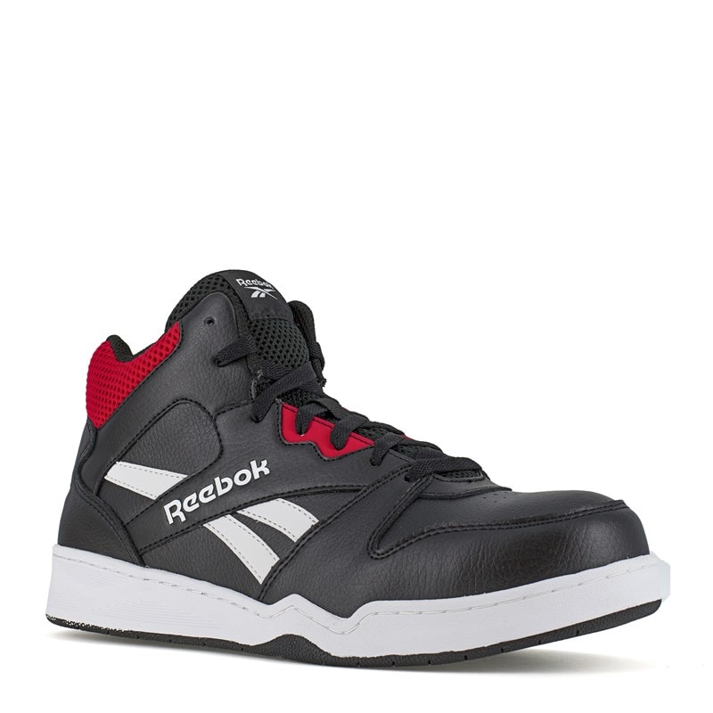 Reebok Work Men's Bb4500 Composite Toe High Top Sneakers (Black/Red Leather) - Size 8.5 W