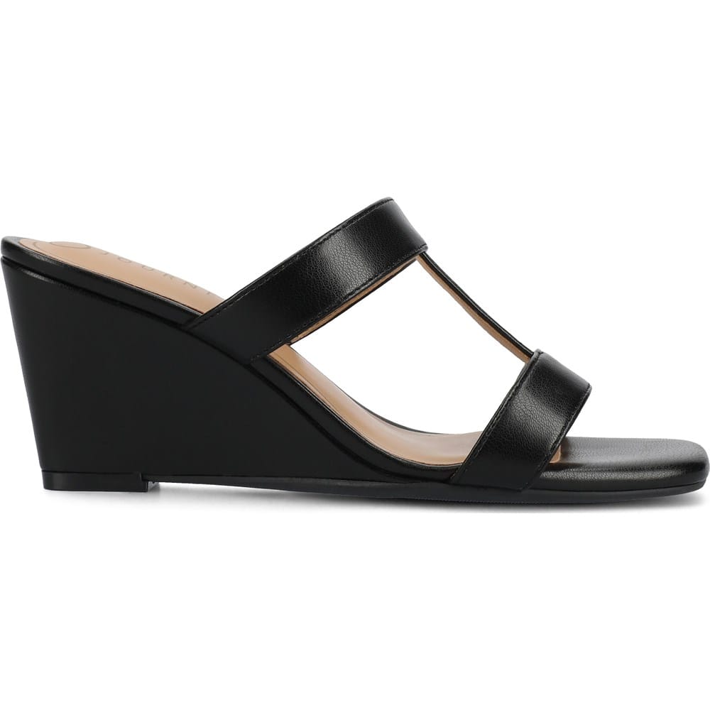 dress wedge sandals black Journee Women's Danika DRESS Wedges, Black 7.5