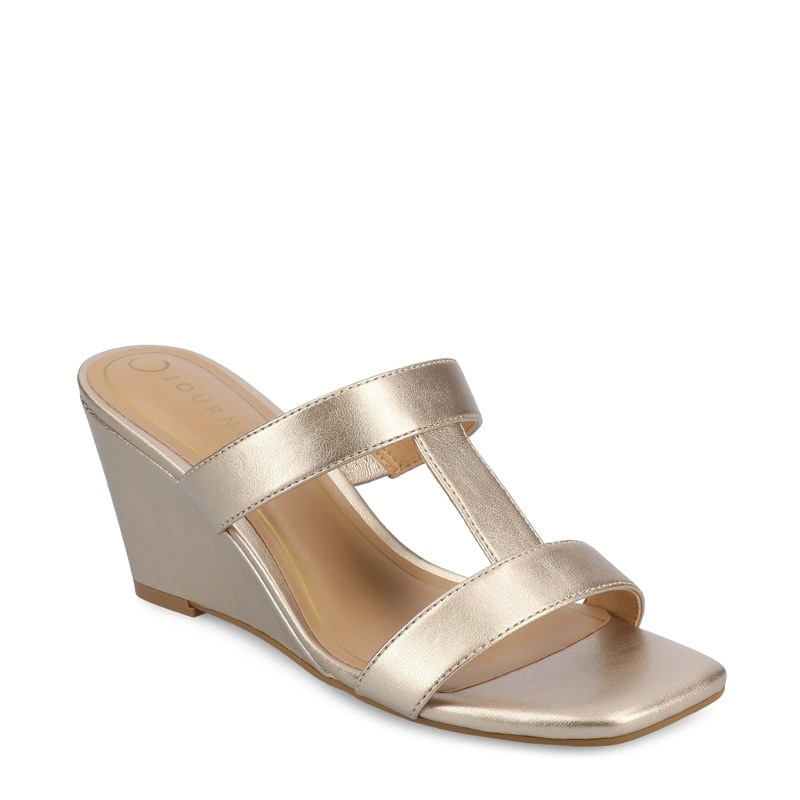 Journee Women's Clodie Wedge Dress Sandals (Champagne) - Size 11.0 M