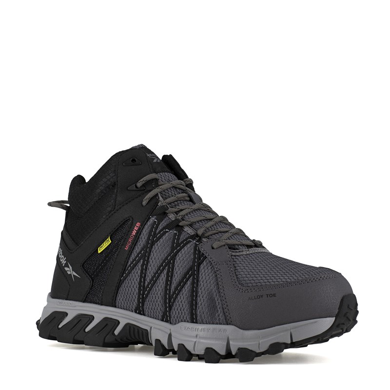 Reebok Work Men's Trailgrip Work Alloy Toe Work Boots (Grey/Black) - Size 4.0 W