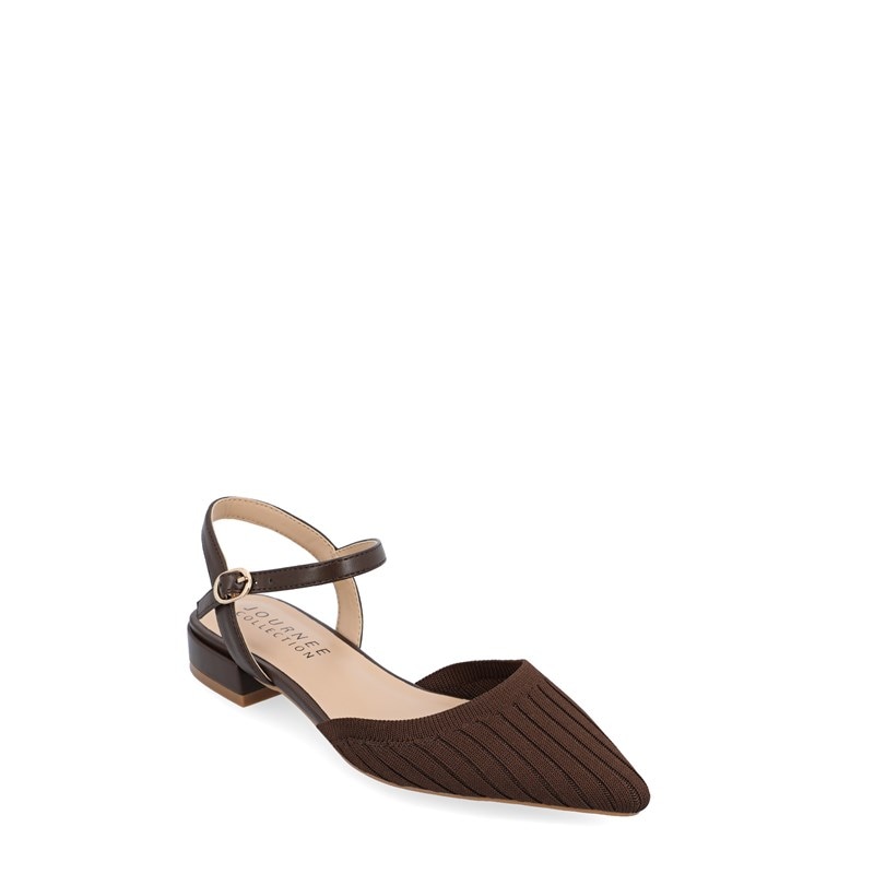 Journee Women's Ansley Pointed Toe Flat Shoes (Brown) - Size 8.0 M