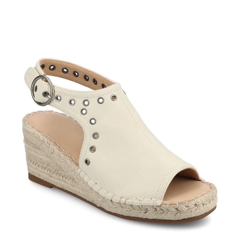Journee Women's Crisie Espadrille Wedge Sandals (White) - Size 8.5 M