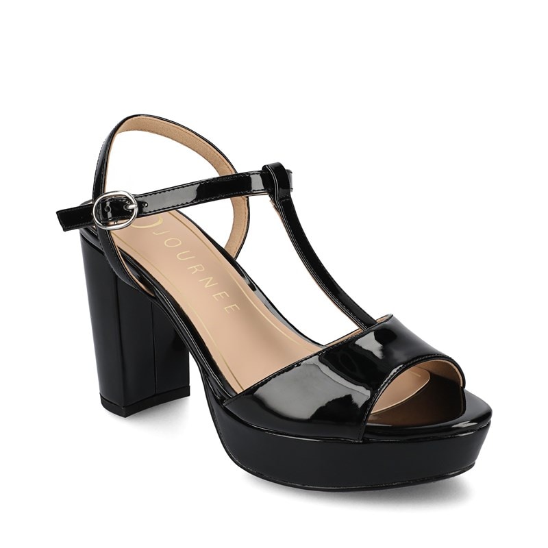 Journee Women's Nalie Platform Dress Sandals (Patent/Black) - Size 8.5 M