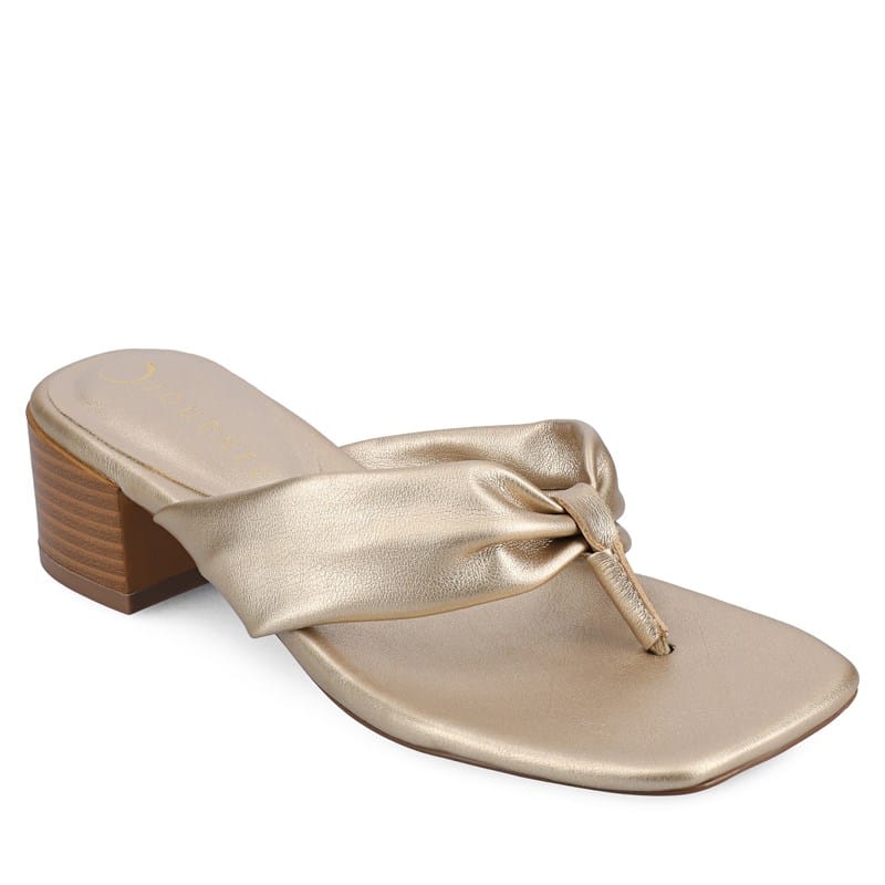 Journee Women's Seelah Block Heel Dress Sandals (Champagne) - Size 7.5 M