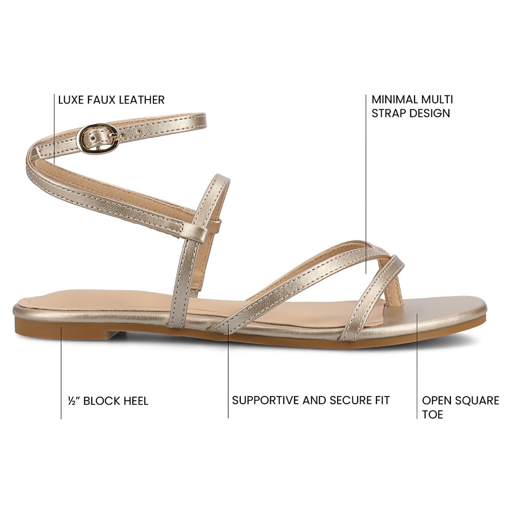 (取寄) ジュルネ コレクション レディース セリッサ サンダル Journee Collection women Serissa Sandal Champagne Journee Women's Serissa Sandal | Famous Footwear