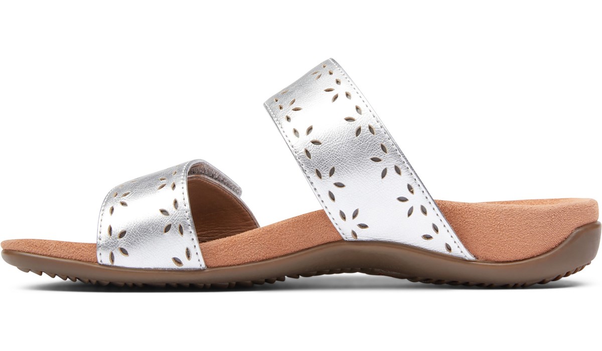 Vionic Randi Metallic Silver Slide Comfort Sandal Women's US sizes 5-11 NEW!!! 