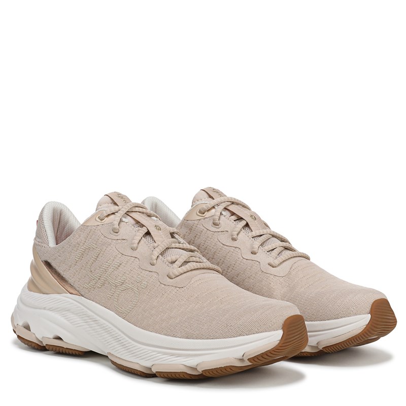 Ryka Women's Devotion X Max Walking Shoes (Beige Tonal Silver Mesh) - Size 7.0 M