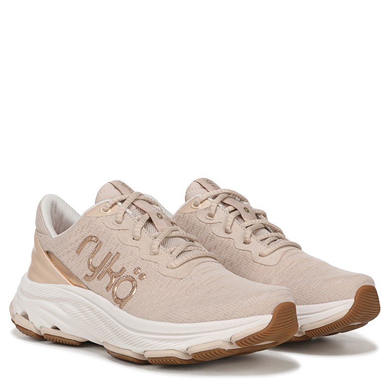 Ryka Women's Devotion X Max Walking Shoes (Beige Silver Mesh Fabric) - Size 8.5 M