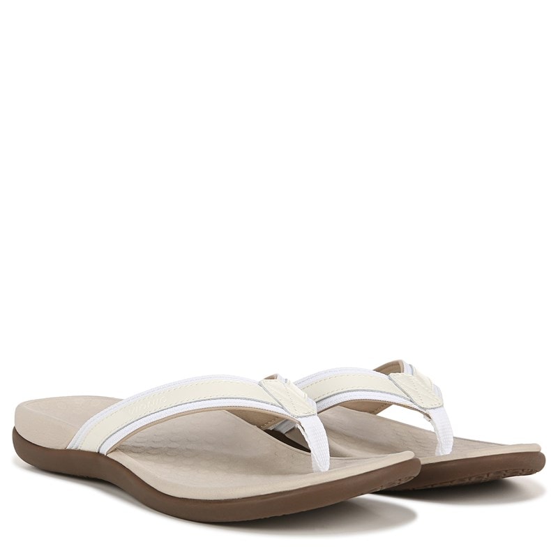 Vionic Women's Tide Flip Flop Sandals (White Leather) - Size 9.0 M