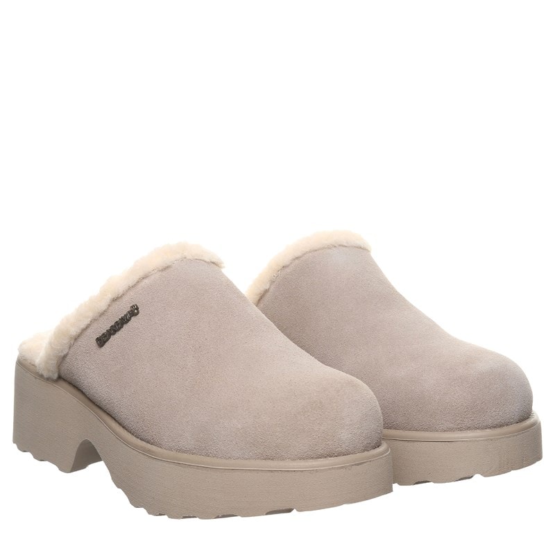 Bearpaw Women's Marnie Block Heel Clog Shoes (Mushroom) - Size 7.0 M